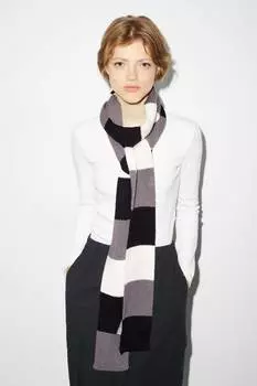 Шарф в полоску Clockhouse, черный