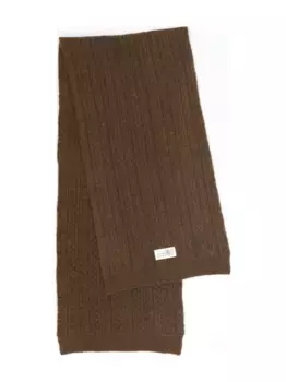 Шарф в рубчик MM6 Maison Margiela, коричневый