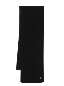 Шарф в рубчик с декором Medusa VERSACE, черный