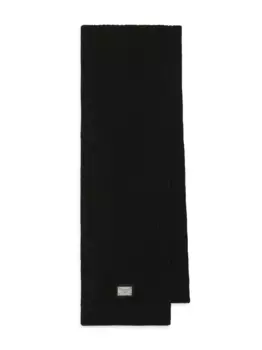 Шарф в рубчик с логотипом DG Dolce & Gabbana Kids, черный
