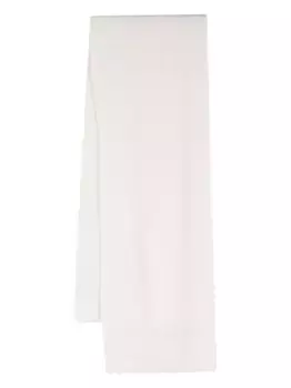 Шарф в рубчик с логотипом VLogo Signature VALENTINO GARAVANI, белый