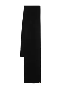 Шарф в рубчик с нашивкой-логотипом Woolrich, черный