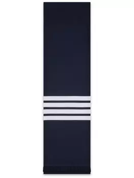 Шарф в рубчик с полосками 4-Bar Thom Browne, синий