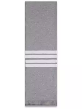 Шарф в рубчик с полосками 4-Bar Thom Browne, серый