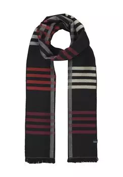 Шарф, вискоза, полоски, бахрома, мужской LERROS, цвет Dark Graphite