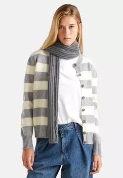 Шарф WITH CABLE United Colors of Benetton, серый