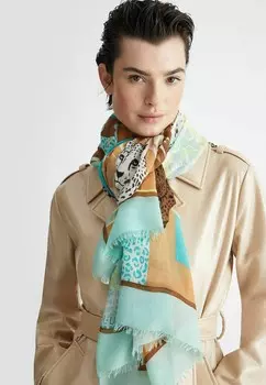 Шарф With Print Liu Jo, бирюзовый