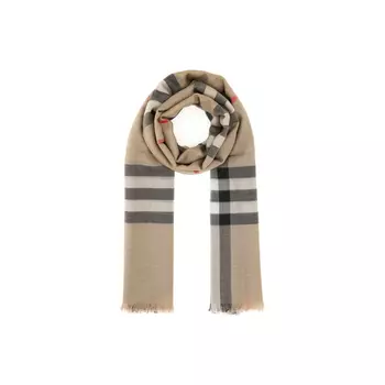 Шарф вязаный Burberry Check Printed, юежевый