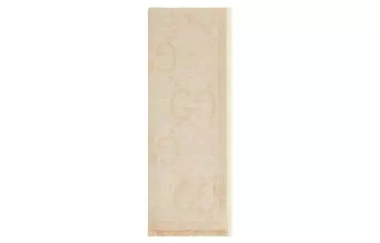 Шарф вязаный Gucci, бежевый