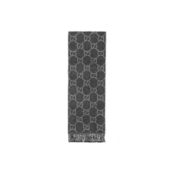 Шарф вязаный Gucci GG-jacquard, коричневый