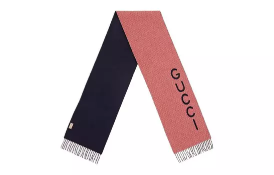 Шарф вязаный Gucci Knit, коричневый / розовый