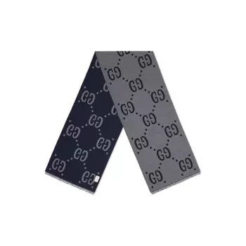Шарф вязаный Gucci, серый / синий
