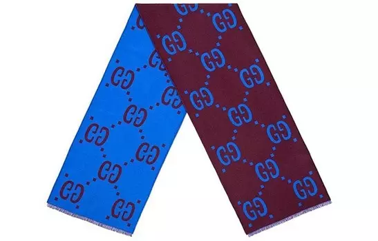 Шарф вязаный Gucci, синий / фиолетовый