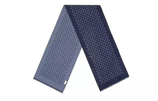 Шарф вязаный Gucci, синий / темно-синий