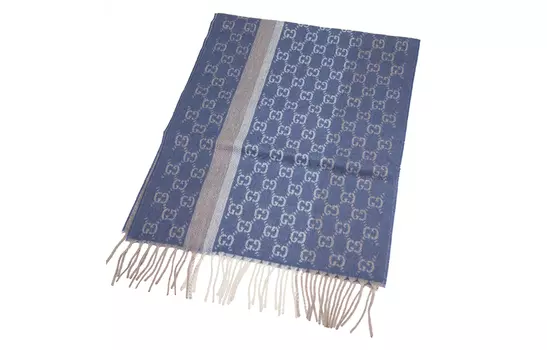 Шарф вязаный Gucci, светло-синий