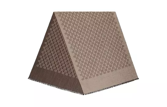 Шарф вязаный Gucci, темно-бежевый