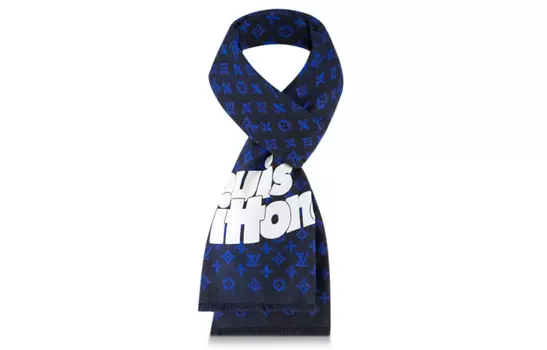 Шарф вязаный Louis Vuitton мужской, черный / синий