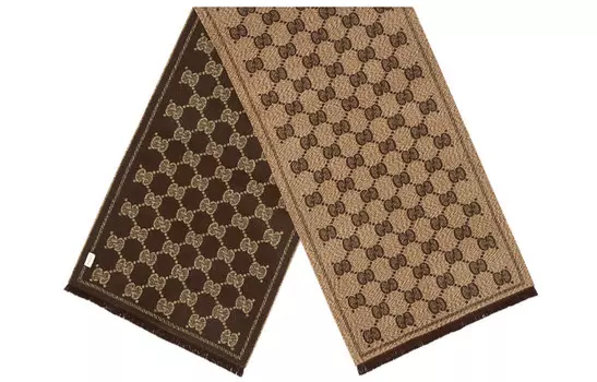 Шарф вязаный мужской Gucci, кофейный