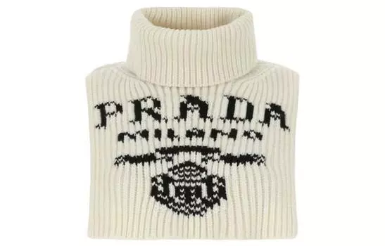 Шарф вязаный Prada Unisex, белый