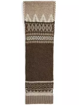 Шарф вязки интарсия с узором Ralph Lauren Collection, коричневый