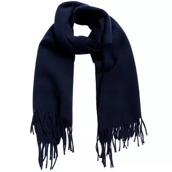 Шарф Zara Basic With Fringing, темно-синий