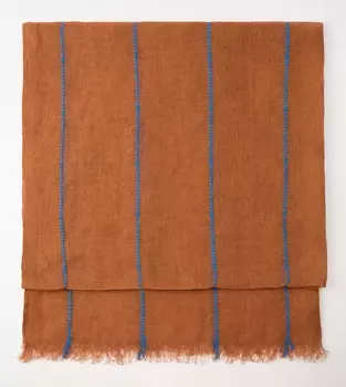 Шарф Zara Striped 100% Linen, коричневый