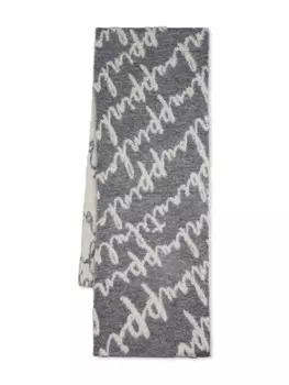 Шарф-жаккард с логотипом Pinko Kids, серый