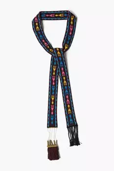 Шарф жаккардовой вязки с бахромой VALENTINO GARAVANI, шоколад