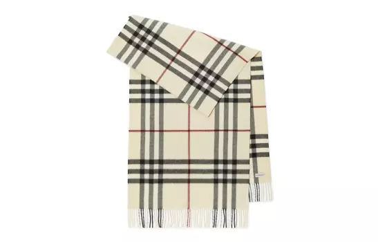 Шарф женский Burberry вязаный, белый / черный