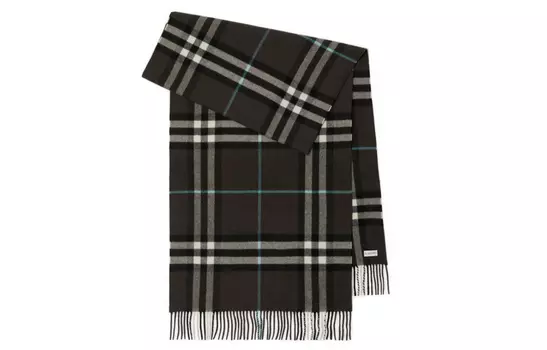 Шарф женский Burberry вязаный, коричневый / черный