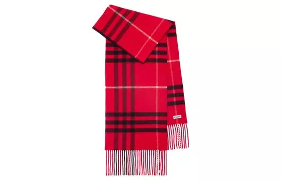 Шарф женский Burberry вязаный, красный / черный