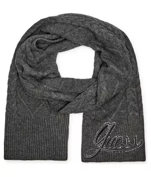 Шарф женский Guess Jeans акриловый со стразами, серый