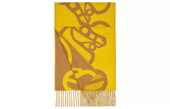 Шарф женский HERMES, желтый