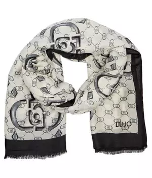 Шарф женский Liu Jo с узором, белый/черный
