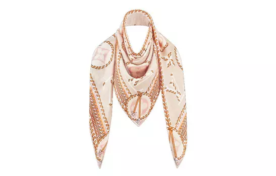 Шарф женский Louis Vuitton, белый / золотой