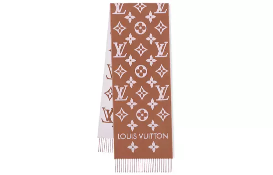 Шарф женский Louis Vuitton, коричневый / белый