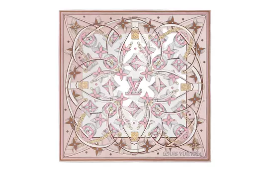 Шарф женский Louis Vuitton с принтом, розовый / белый