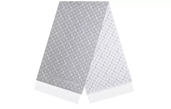 Шарф женский Louis Vuitton, серый / белый