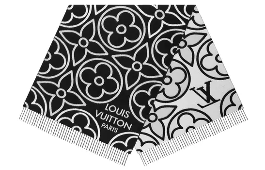 Шарф женский Louis Vuitton вязаный, черный