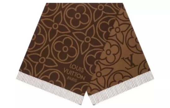 Шарф женский Louis Vuitton вязаный, коричневый