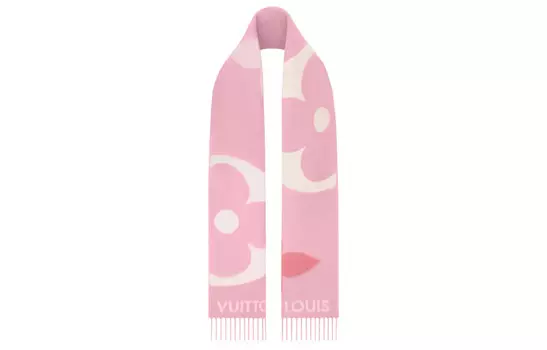 Шарф женский Louis Vuitton вязаный, розовый / белый