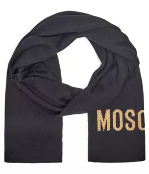 Шарф женский Moschino с добавлением шерсти, черный