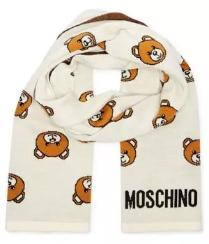 Шарф женский Moschino с мишками, экрю