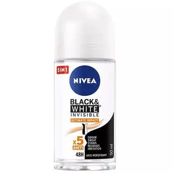 Шариковый антиперспирант 50мл Nivea, Black&White Invisible Ultimate Impact