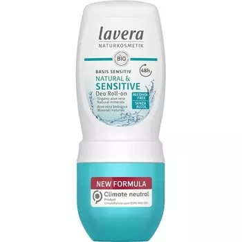 Шариковый дезодорант Basis Sensitive Natural & Sensitive с органическим алоэ вера, 48-часовая защита для чувствительной кожи, 50 мл, Lavera