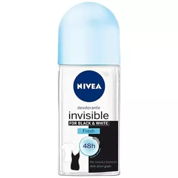 Шариковый дезодорант Black & White Invisible Fresh, 50 мл, Nivea