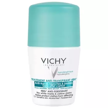 Шариковый дезодорант Vichy Anti Transpirant, не оставляющий пятен, 50 мл