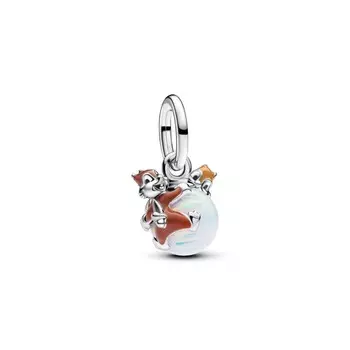 Шарм Disney Chip & Dale Bauble Dangle Pandora, стерлинговое серебро