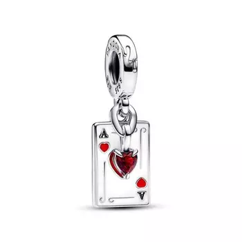 Шарм Disney Villains Queen of Hearts Double Dangle Pandora, стерлинговое серебро