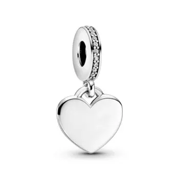 Шарм Engravable Heart Tag Dangle Pandora, стерлинговое серебро